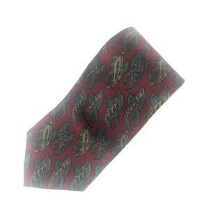 Vintage Hanover Square 100% Silk Tie Burgundy Wine Paisley Pattern Made in USA